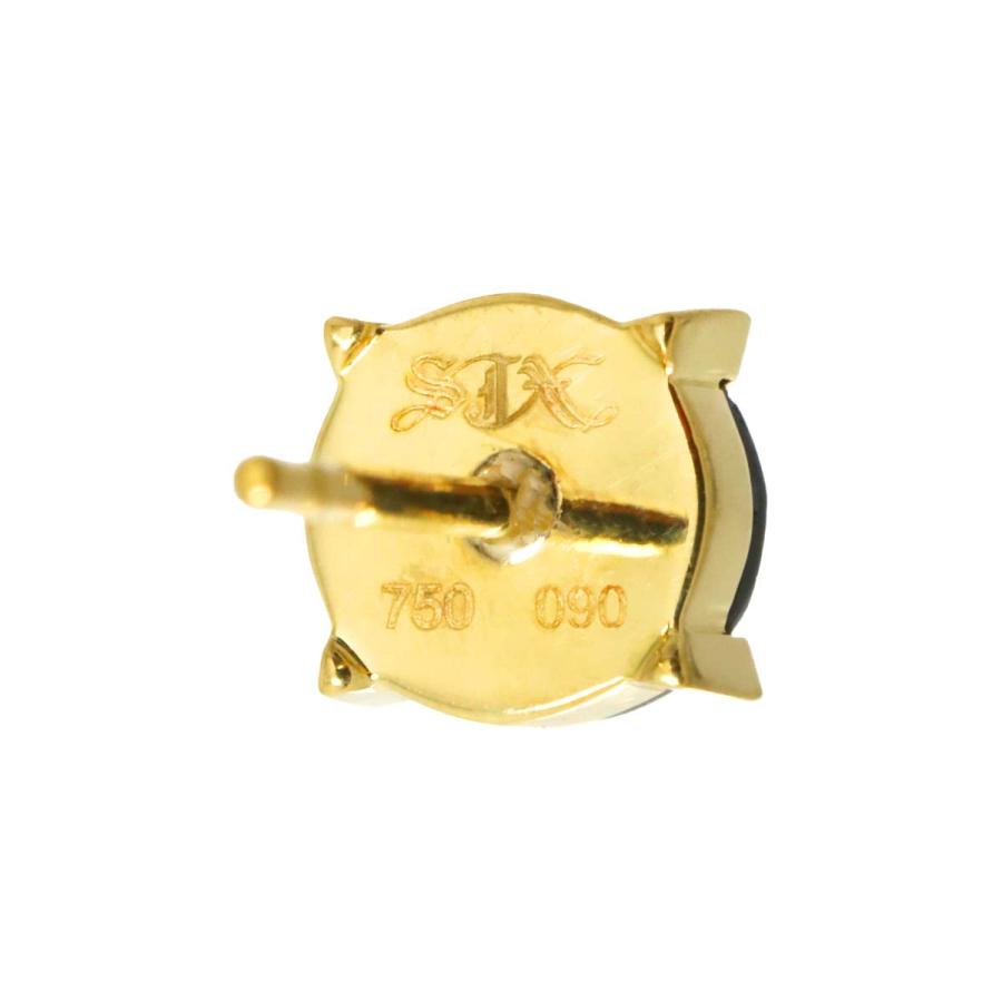 エスジェイエックス SJX ブラックダイヤ 0.90ct ピアス K18 YG