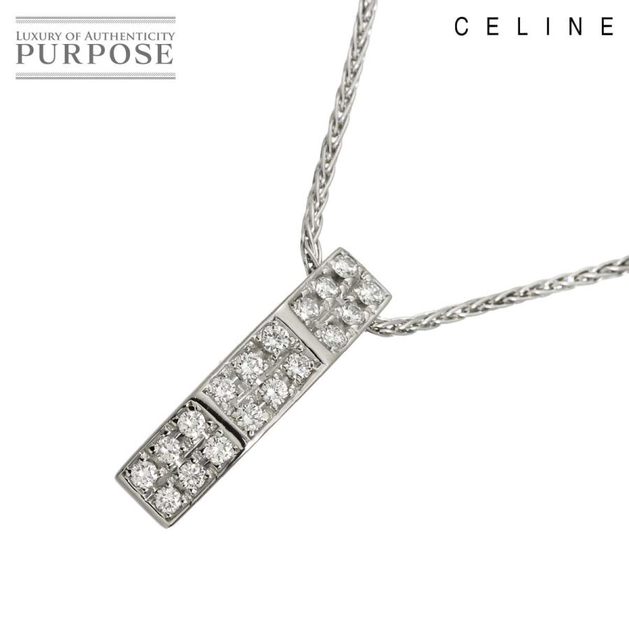 CELINE（セリーヌ） ダイヤ 0.35ct ルビー 0.02ct ネックレス 42cm Pt 
