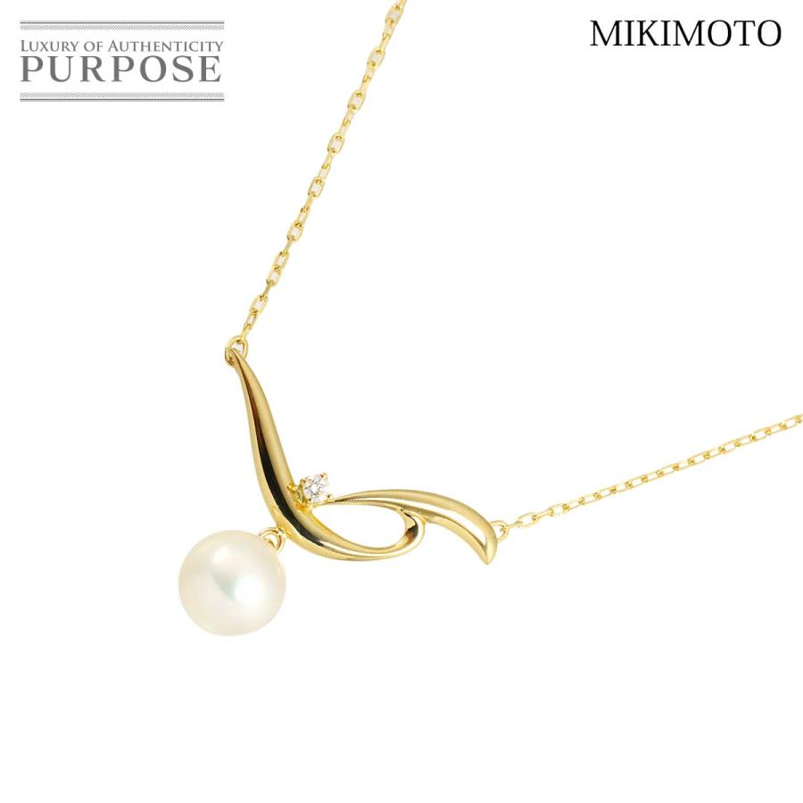 MIKIMOTO（ミキモト） アコヤ真珠 7.3mm ダイヤ ネックレス 42cm K18 