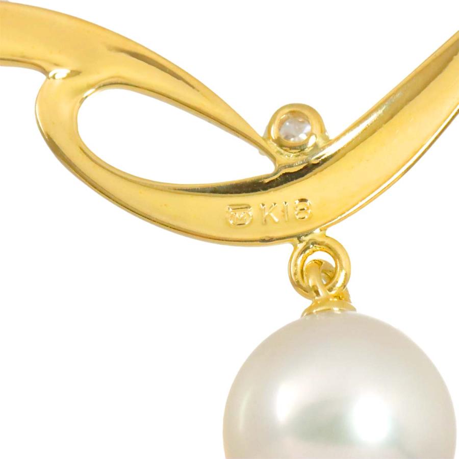 MIKIMOTO（ミキモト） アコヤ真珠 7.3mm ダイヤ ネックレス 42cm K18 
