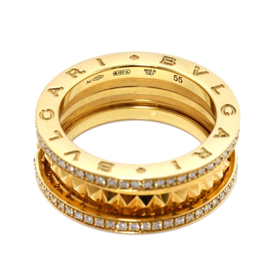 BVLGARI（ブルガリ） ビーゼロワン ロック 2バンド #55 リング パヴェ