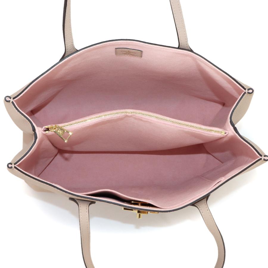 新品同様 ルイ ヴィトン LOUIS VUITTON ロックミー ショッパー トート バッグ レザー グレージュ M57346 ゴールド 金具 RFID 90316080