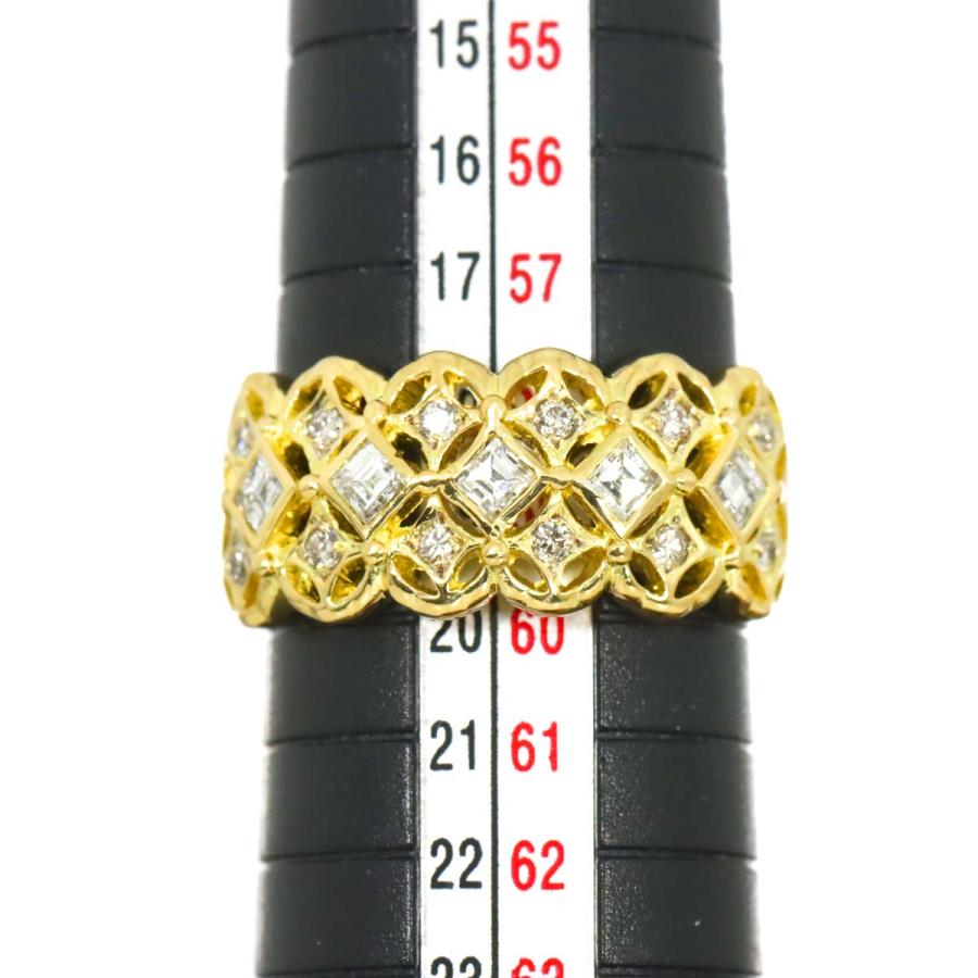 リング 17.5号 ダイヤ 0.70ct K18 YG イエローゴールド 750 指輪 