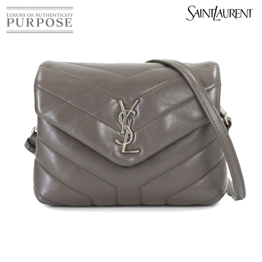 YSL グレー レザー ショルダーバッグ Yves Saint Laurent（イヴ・サンローラン） 新品同様 サンローラン