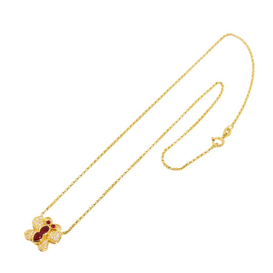 バレステラ Balestra ルビー ダイヤ ネックレス 41cm K18 YG イエローゴールド 750 蝶 Ruby Diamond Necklace 90316769_1