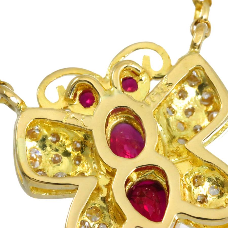 バレステラ Balestra ルビー ダイヤ ネックレス 41cm K18 YG イエローゴールド 750 蝶 Ruby Diamond Necklace 90316769_3