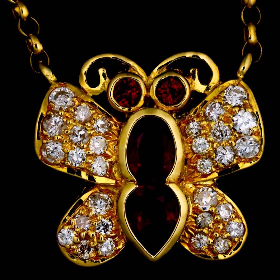バレステラ Balestra ルビー ダイヤ ネックレス 41cm K18 YG イエローゴールド 750 蝶 Ruby Diamond Necklace 90316769_6