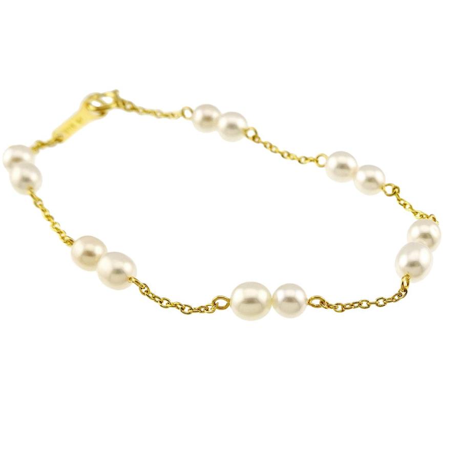 田崎真珠　K18 淡水パール ブレスレット 2点セット TASAKI（タサキ） 淡水真珠 4.8-4.4mm ブレスレット 16.5cm K18 YG