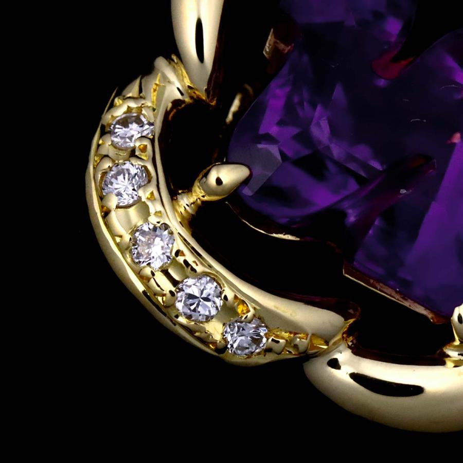 TASAKI（タサキ） アメジスト ダイヤ 0.07ct ペンダント トップ K18 YG 