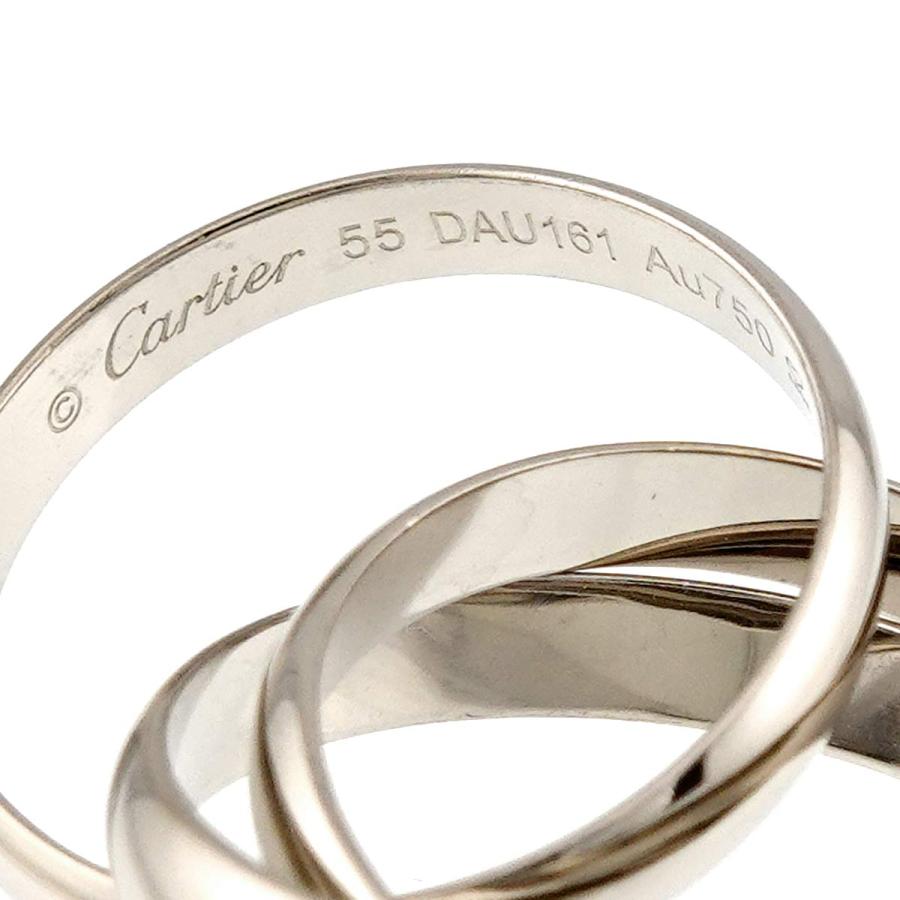 Cartier トリニティリング50 Cartier（カルティエ） トリニティ MM #55 リング K18 WG 3連 750