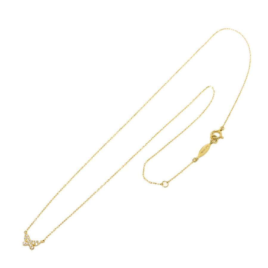 AHKAH（アーカー） バタフライ ダイヤ 0.06ct ネックレス 40cm K18 YG