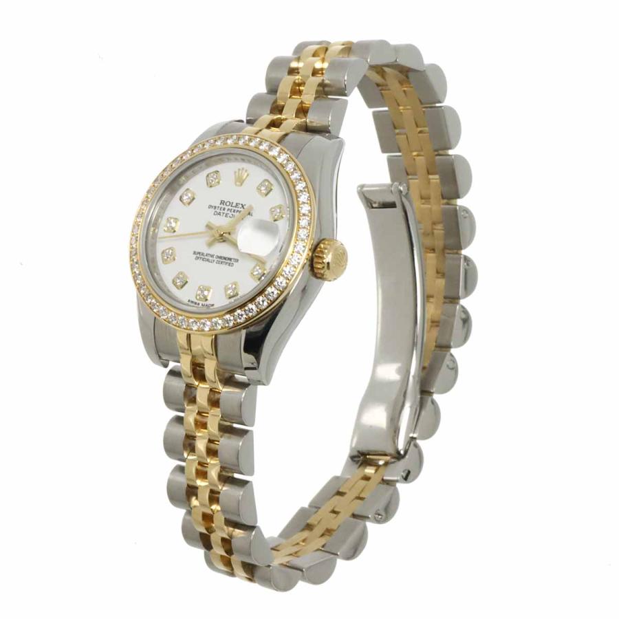 ロレックス ROLEX レディ デイトジャスト コンビ 179383G ランダム番 ルーレット ダイヤベゼル 10P ダイヤ K18YG Datejust 90317146 ROLEX（ロレックス） レディ デイトジャスト コンビ 179383G ランダム