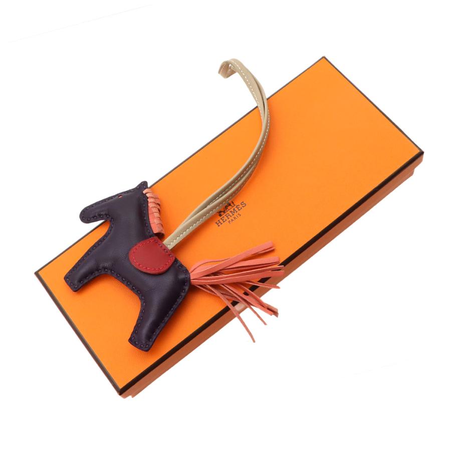 エルメス HERMES ロデオ PM バッグ チャーム アニョーミロ レザン フラミンゴ ルージュヴィフ アルジル A刻印 Rodeo PM 90317223の画像