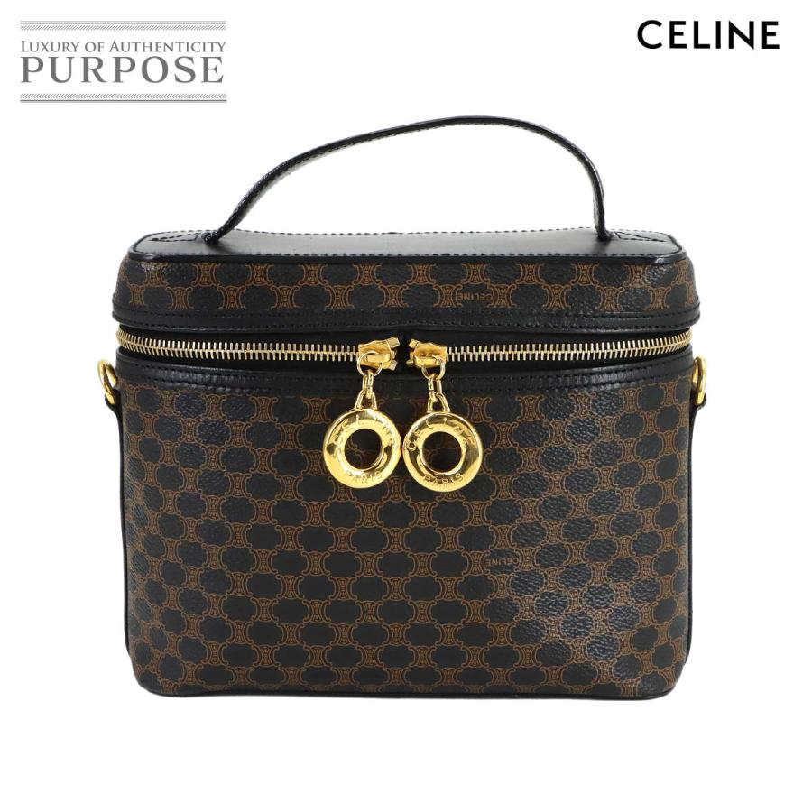 CELINE（セリーヌ） 美品 マカダム バニティ ハンド バッグ レザー PVC