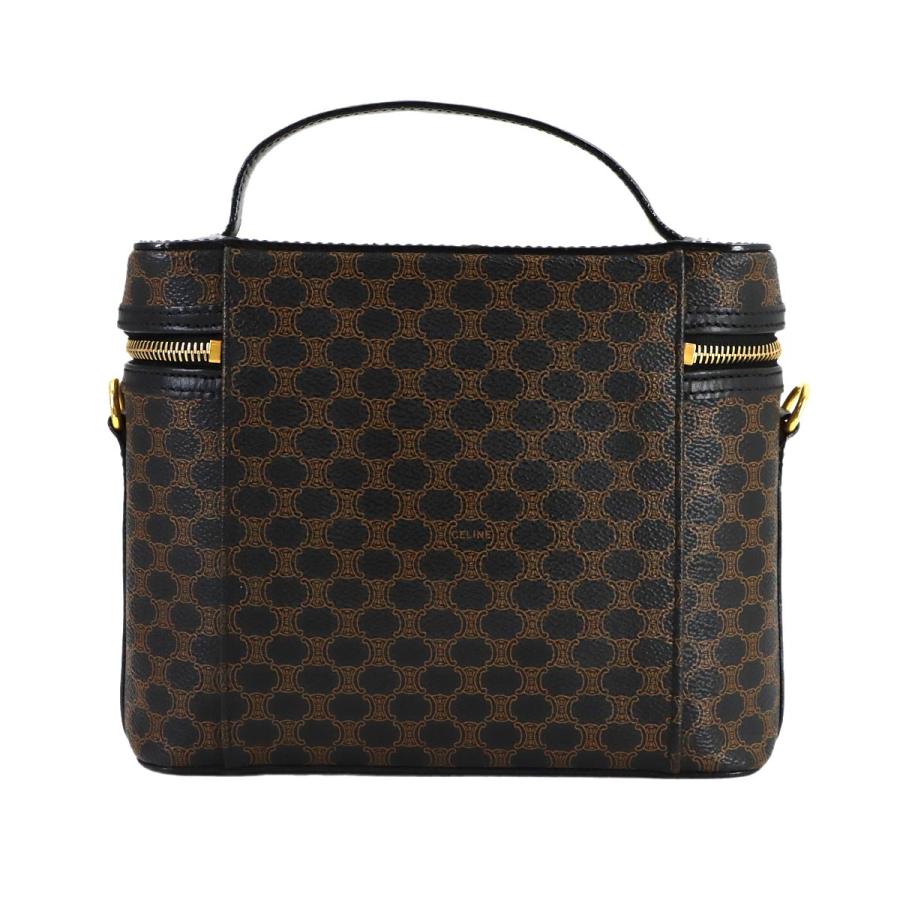 CELINE（セリーヌ） 美品 マカダム バニティ ハンド バッグ レザー PVC