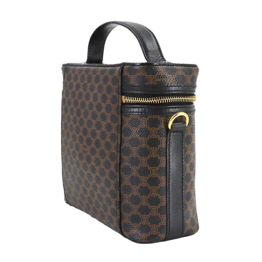 CELINE（セリーヌ） 美品 マカダム バニティ ハンド バッグ レザー PVC