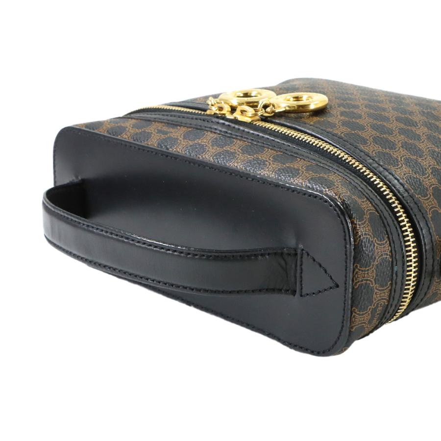 CELINE（セリーヌ） 美品 マカダム バニティ ハンド バッグ レザー PVC