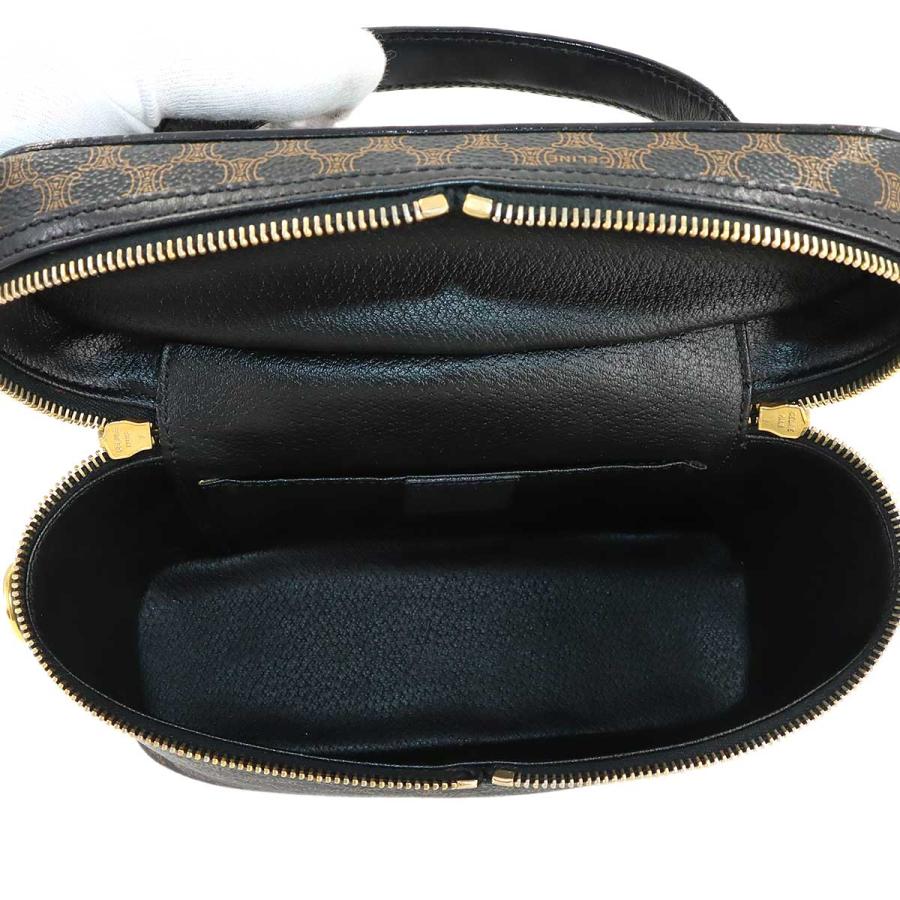 CELINE（セリーヌ） 美品 マカダム バニティ ハンド バッグ レザー PVC