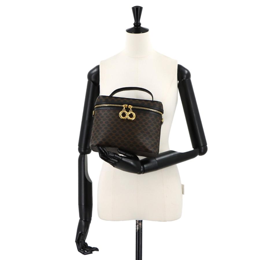 CELINE（セリーヌ） 美品 マカダム バニティ ハンド バッグ レザー PVC