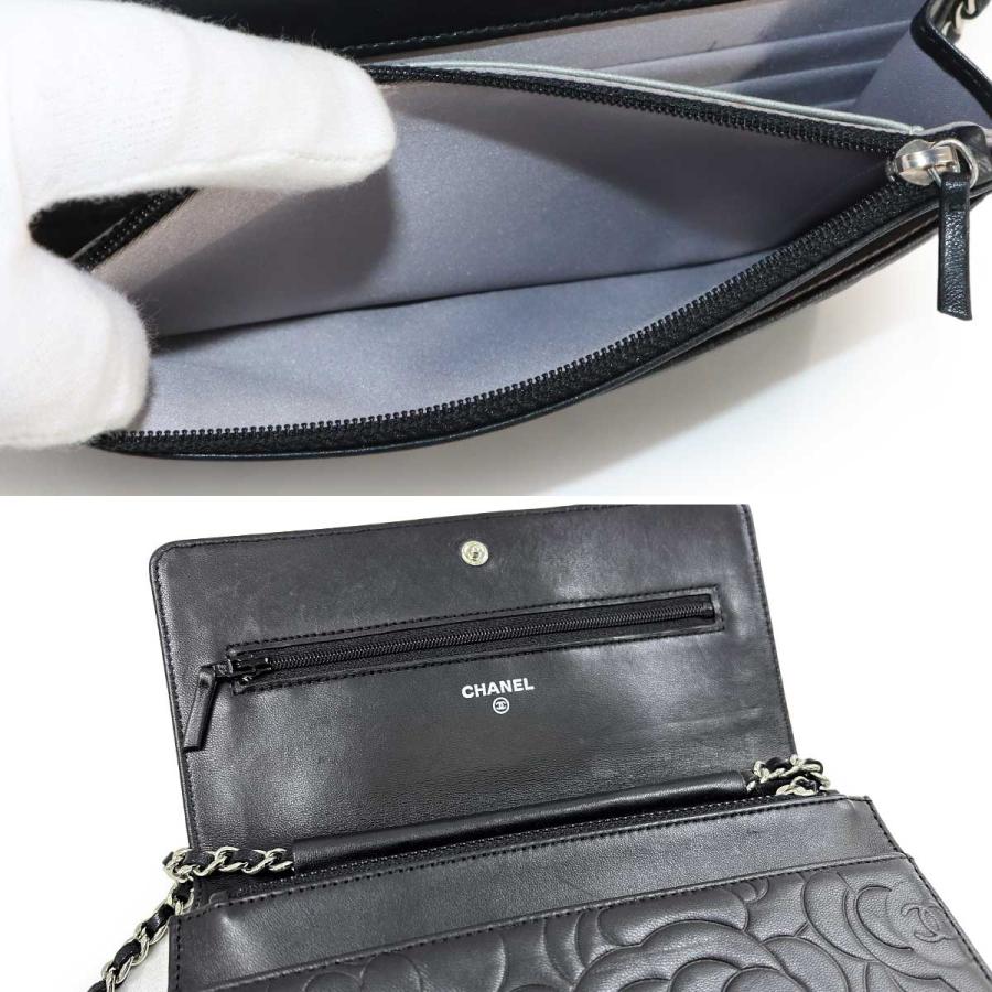 CHANEL（シャネル） 新品同様 カメリア チェーン ウォレット 二つ折り