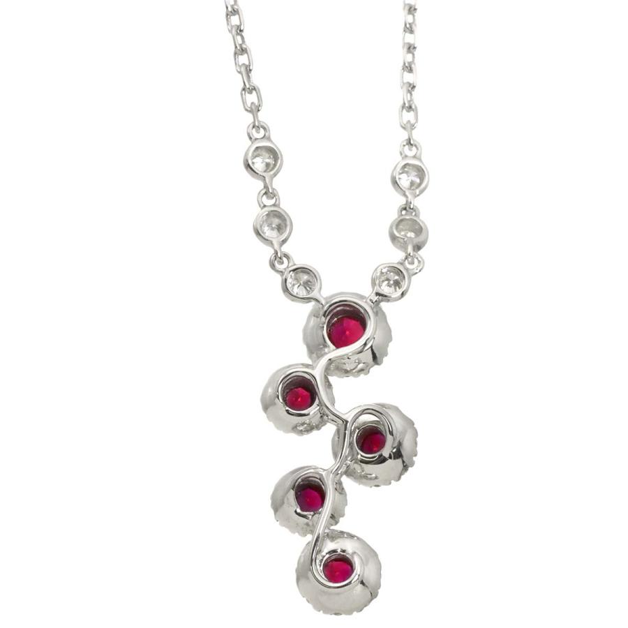 ルビー 0.38ct ダイヤ 0.49ct ネックレス 42cm K18 WG ホワイトゴールド 750 【鑑別書付き】 Ruby Necklace 90317567
