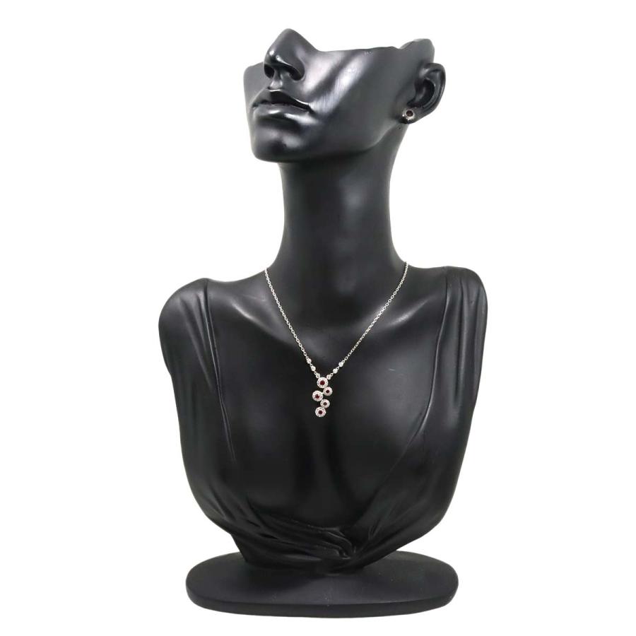 ルビー 0.38ct ダイヤ 0.49ct ネックレス 42cm K18 WG ホワイトゴールド 750 【鑑別書付き】 Ruby Necklace 90317567