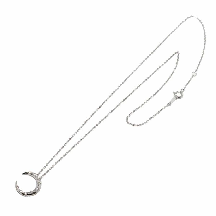 AHKAH（アーカー） ダイヤ 0.13ct ネックレス 42cm K18 WG ホワイト