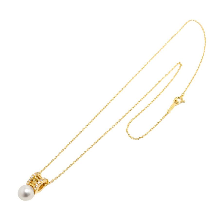 MIKIMOTO（ミキモト） アコヤ真珠 7.7mm ダイヤ 0.18ct ネックレス 
