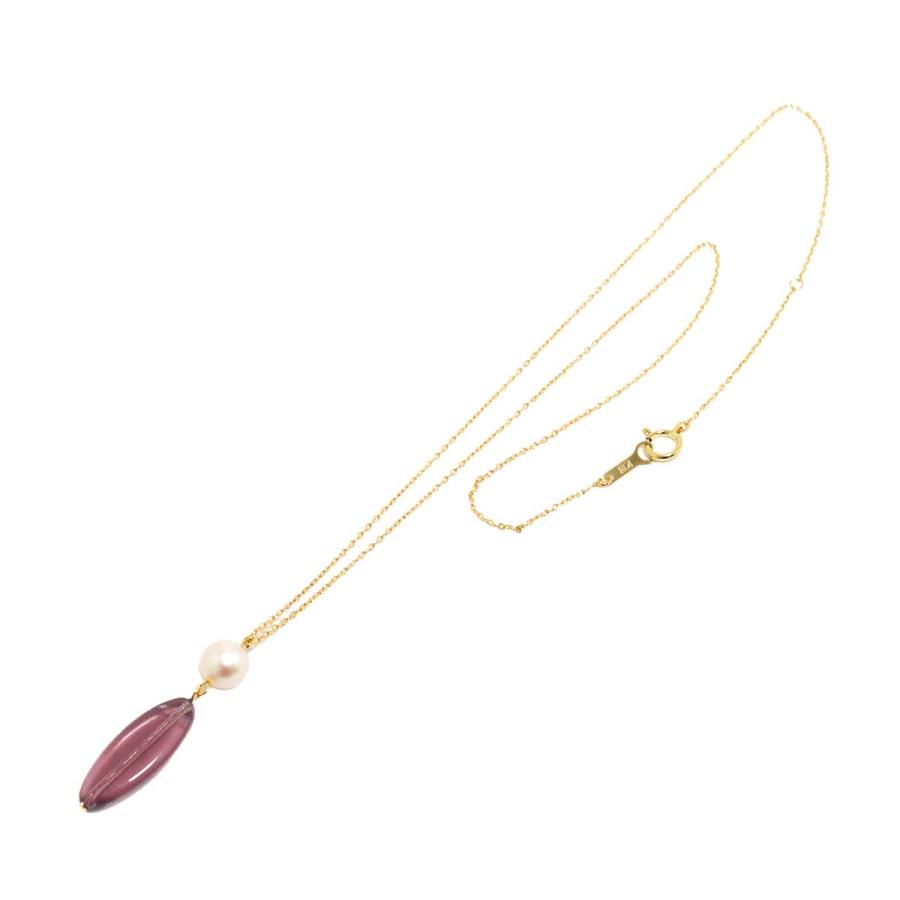 タサキ TASAKI アコヤ真珠 6.9mm トルマリン ネックレス 40cm K18 YG 750 パール 田崎真珠 Necklace 90317826_1