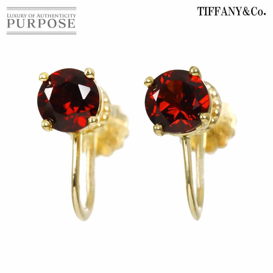 TIFFANY&Co.（ティファニー） ガーネット イヤリング K18 K14 YG
