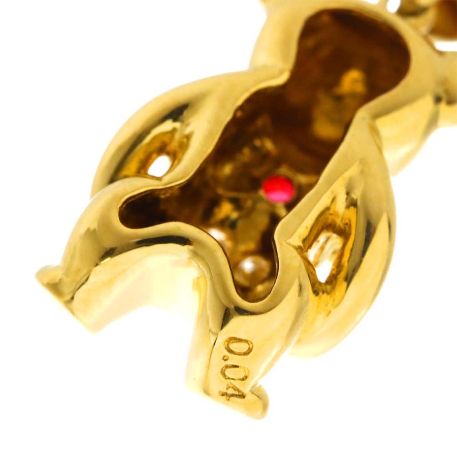 TASAKI（タサキ） ダイヤ 0.04ct ルビー ピンブローチ K18 YG イエロー