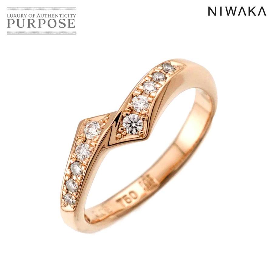 俄（NIWAKA） ニワカ 綾 AYA 11.5号 リング ダイヤ 0.13/0.02ct K18 PG