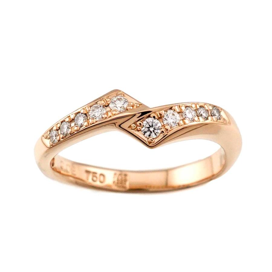 俄（NIWAKA） ニワカ 綾 AYA 11.5号 リング ダイヤ 0.13/0.02ct K18 PG