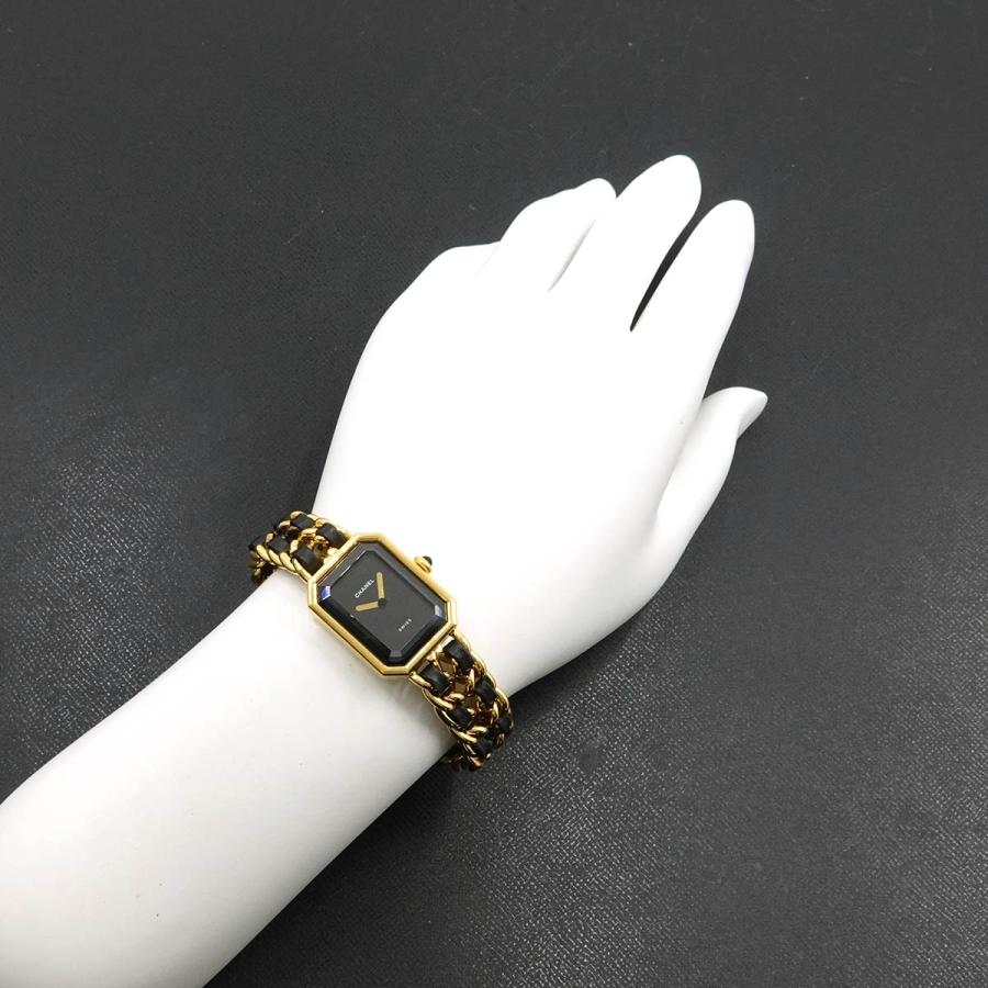 H0001 L プルミエール シャネル プルミエール　時計Lサイズ 美品CHANEL ブラック 【中古 時計 レディース 時計