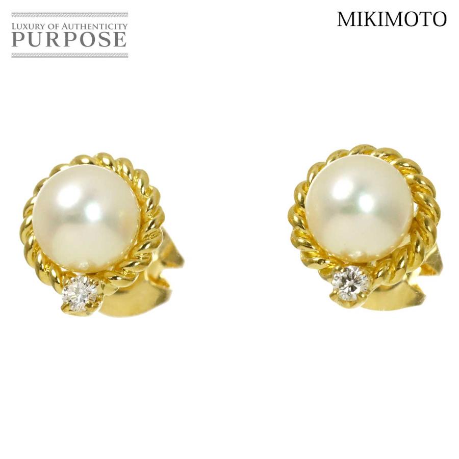 MIKIMOTO（ミキモト） アコヤ真珠 6.2mm ダイヤ 0.03ct/0.03ct ピアス 