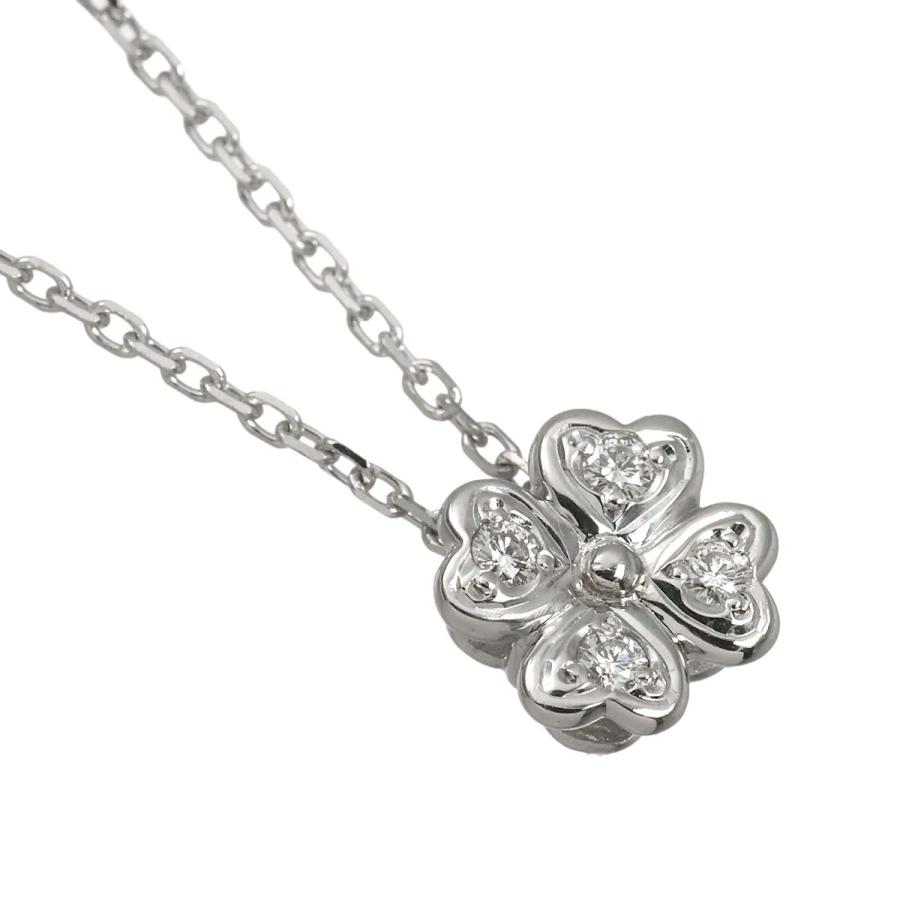 MIKIMOTO（ミキモト） ダイヤ 0.07ct クローバー ネックレス 41cm K18 