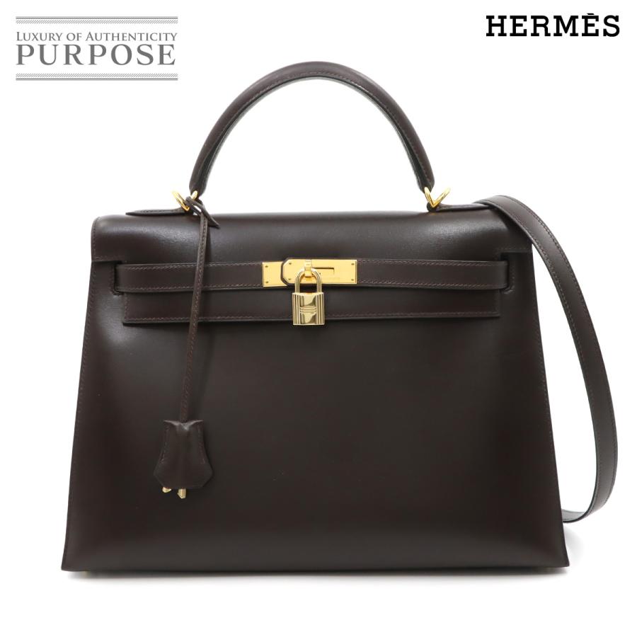 HERMES（エルメス） 新品同様 ケリー 32 ボックスカーフ ショコラ 2way