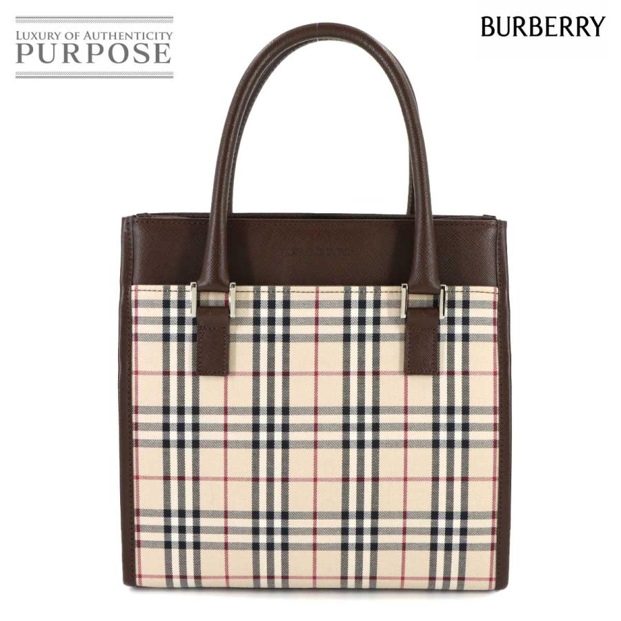 美品 バーバリー ノバチェック ハンドバッグ レザー キャンバス 人気モデル BURBERRY（バーバリー） 新品同様 ノバチェック ハンド バッグ