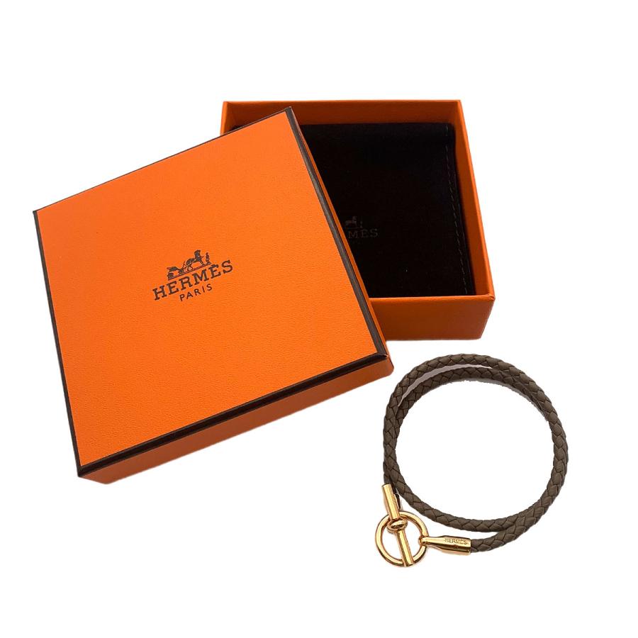 【新品未使用】HERMES エルメス グレナン ブレスレット ゴールド金具 正規 HERMES（エルメス） 未使用 展示品 グレナン ドゥブルトゥール