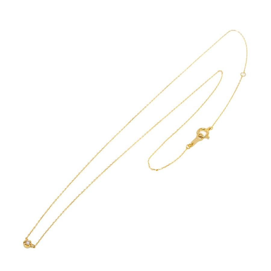 ete（エテ） ダイヤ 0.03ct ネックレス 40cm K18 YG イエローゴールド