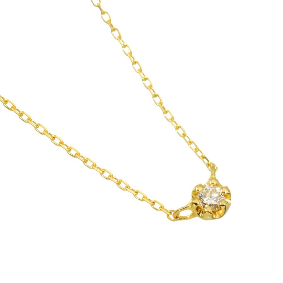 ete（エテ） ダイヤ 0.03ct ネックレス 40cm K18 YG イエローゴールド