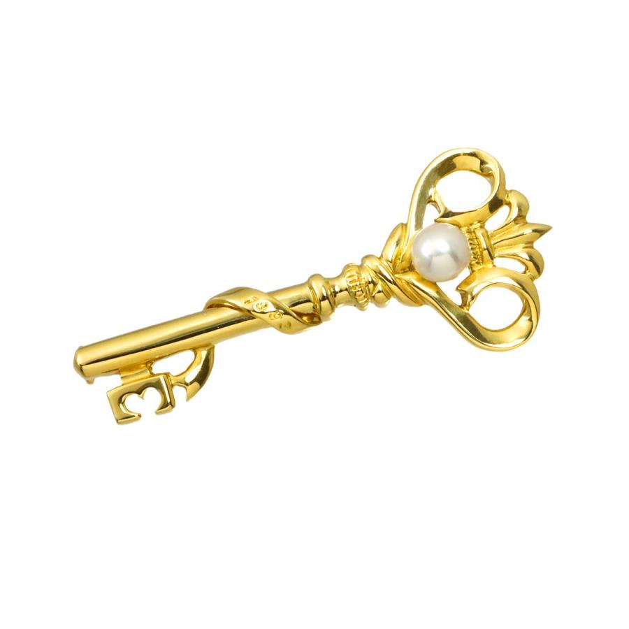 MIKIMOTO（ミキモト） アコヤ真珠 4.6mm ブローチ K18 YG イエロー 