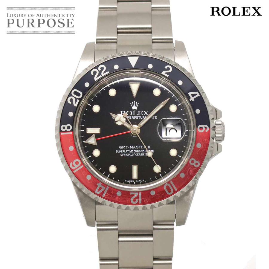 ロレックス ROLEX GMTマスターII 16710 A番 赤黒ベゼル メンズ 腕時計 デイト ブラック オートマ 自動巻き ウォッチ GMT Master 90319064 ROLEX（ロレックス） ROLEX GMTマスターII 16710 A番 赤黒ベゼル