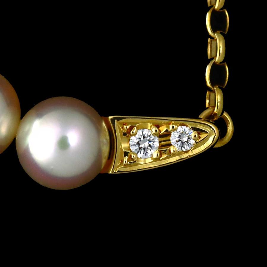 MIKIMOTO（ミキモト） アコヤ真珠 5.4-5.0mm ダイヤ ネックレス 45cm