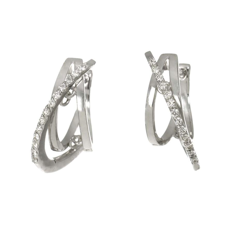 ダイヤ 0.06ct/0.06ct ピアス K18 WG ホワイトゴールド 750 Diamond