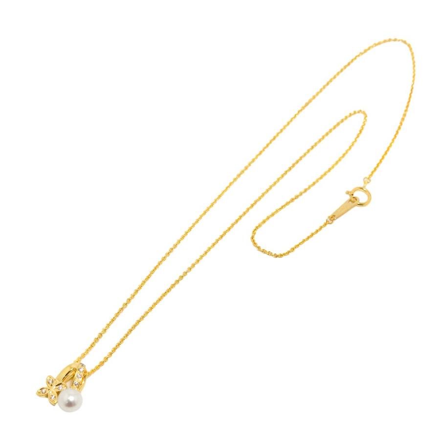 MIKIMOTO（ミキモト） アコヤ真珠 5.7mm ダイヤ ネックレス 40cm K18