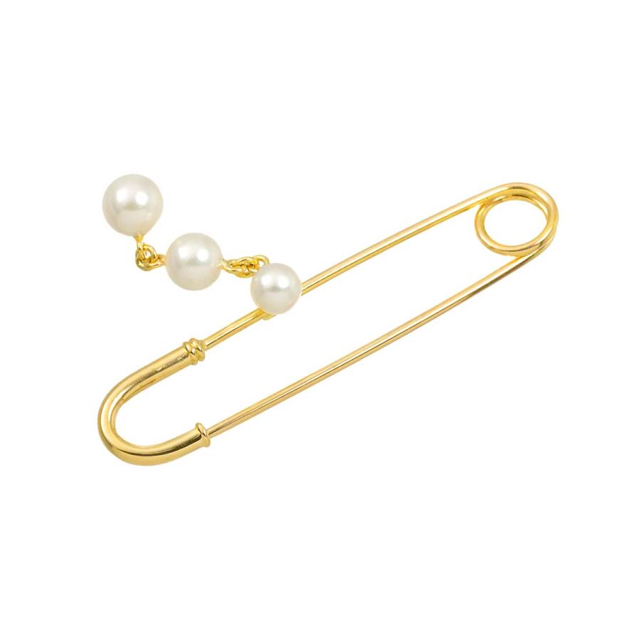 TASAKI（タサキ） アコヤ真珠 5.5-4.5mm ピンブローチ K18 YG イエロー