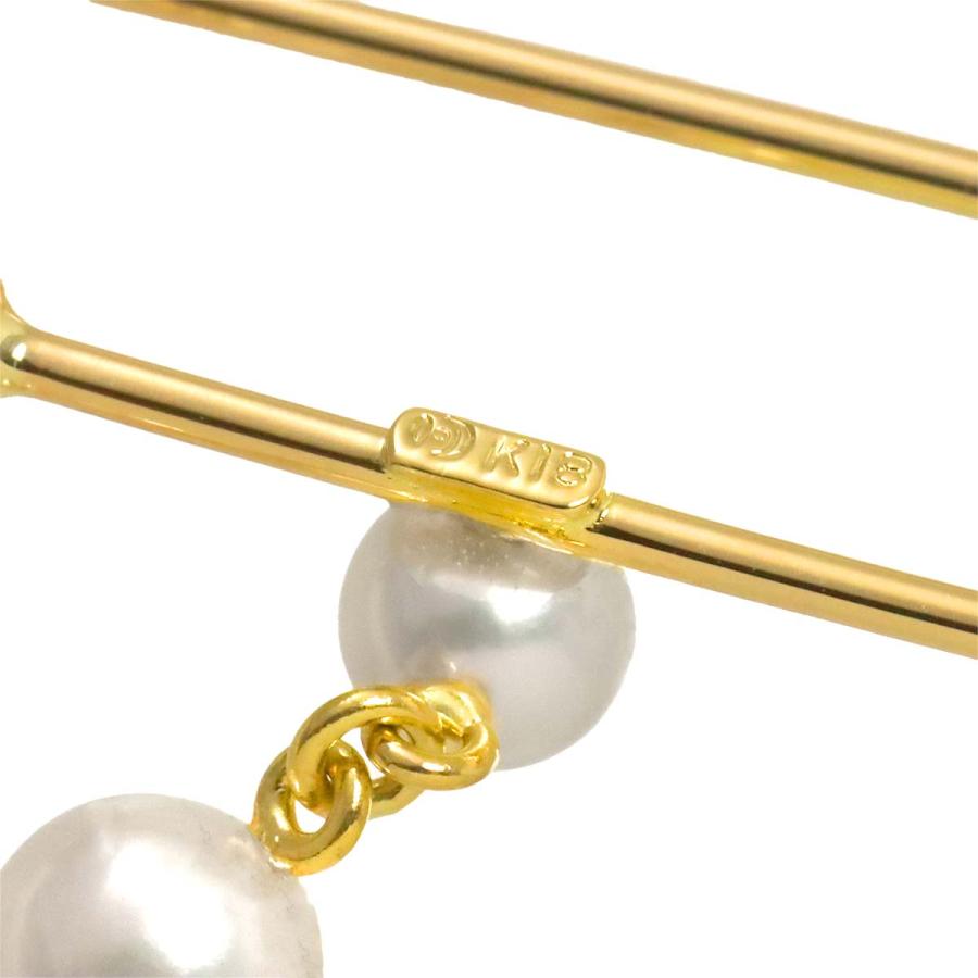 TASAKI（タサキ） アコヤ真珠 5.5-4.5mm ピンブローチ K18 YG イエロー