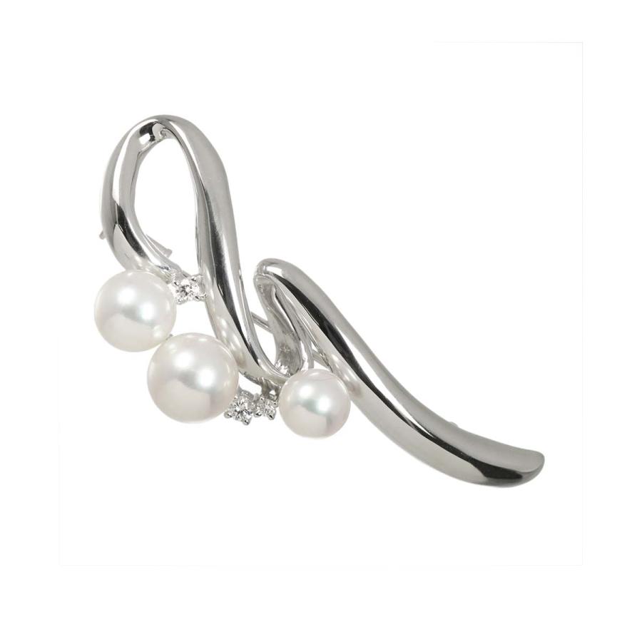 TASAKI（タサキ） アコヤ真珠 7.9-6.1mm ダイヤ 0.07ct ブローチ Pt