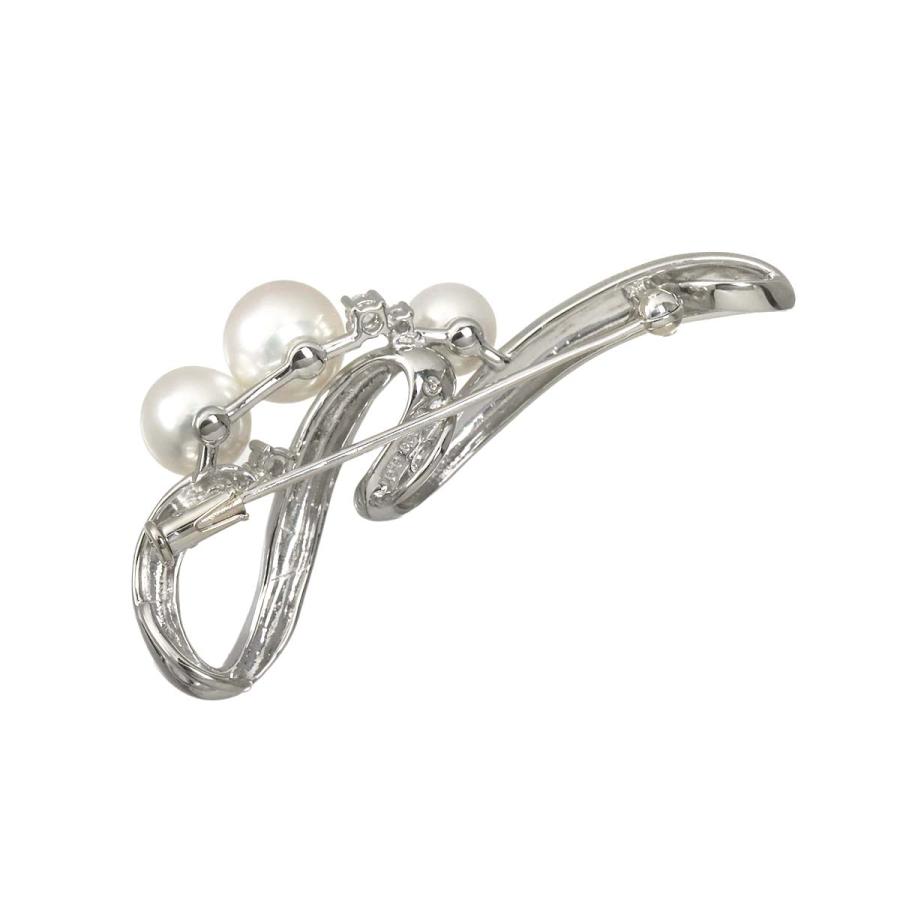 TASAKI（タサキ） アコヤ真珠 7.9-6.1mm ダイヤ 0.07ct ブローチ Pt